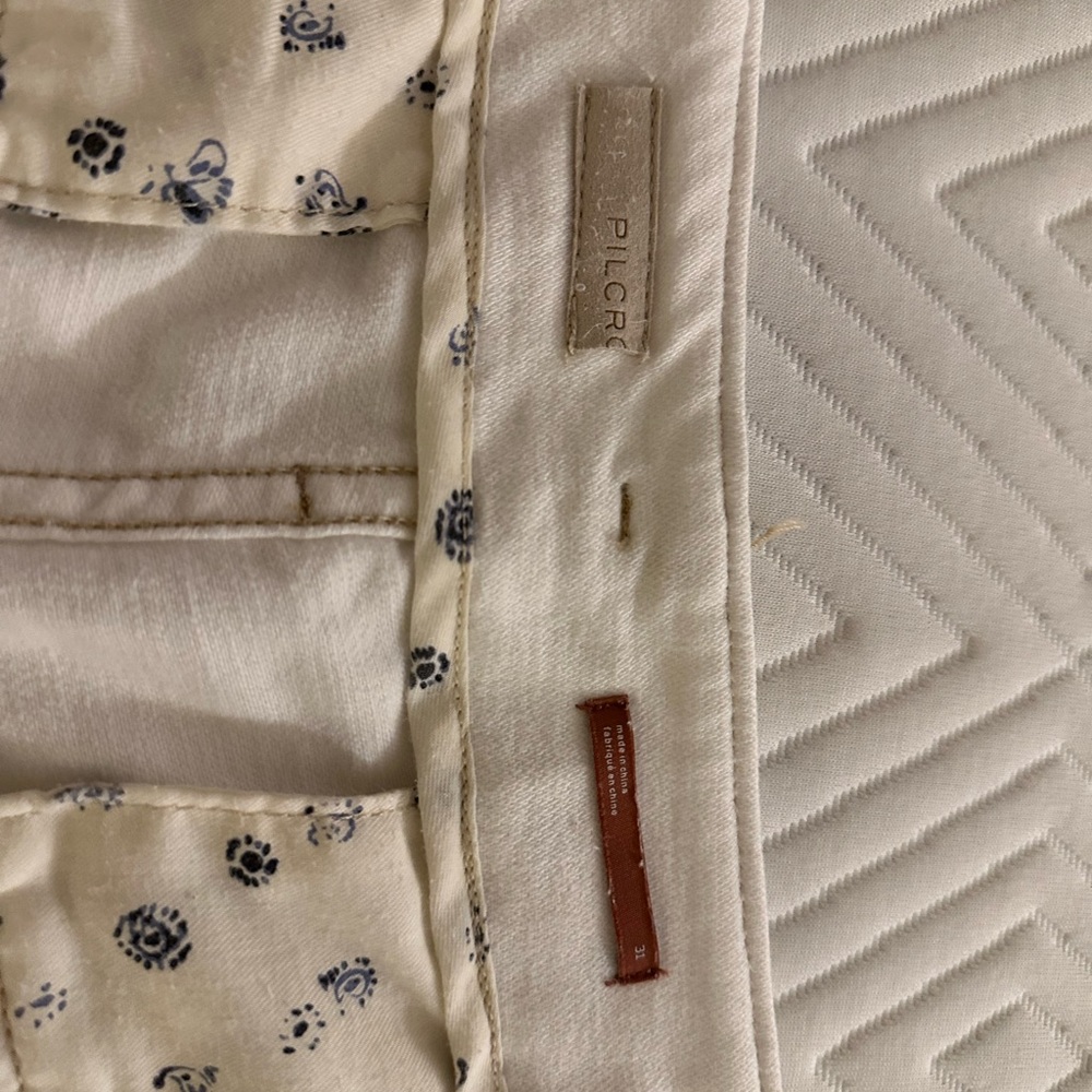 Pilcro White Patterned Lining Pants - image 6